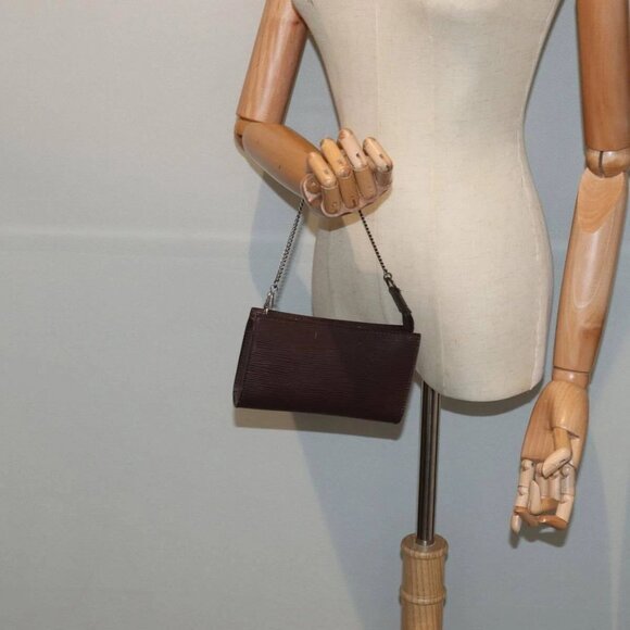 LOUIS VUITTON Epi Bucket PM Pouch Pouch Mocha LV Auth 83164 - Picture 3 of 16